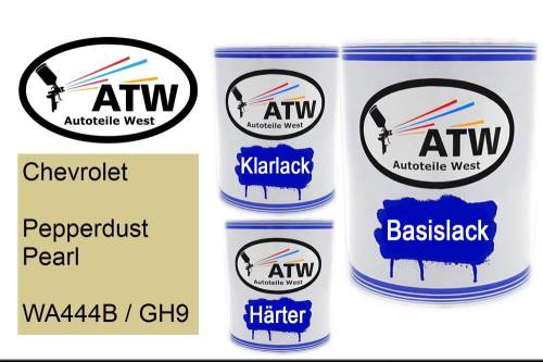 Chevrolet, Pepperdust Pearl, WA444B / GH9: 1L Lackdose + 1L Klarlack + 500ml Härter - Set, von ATW Autoteile West.